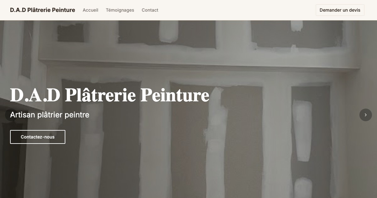 Aperçu du site dadplatrerie-peinture
