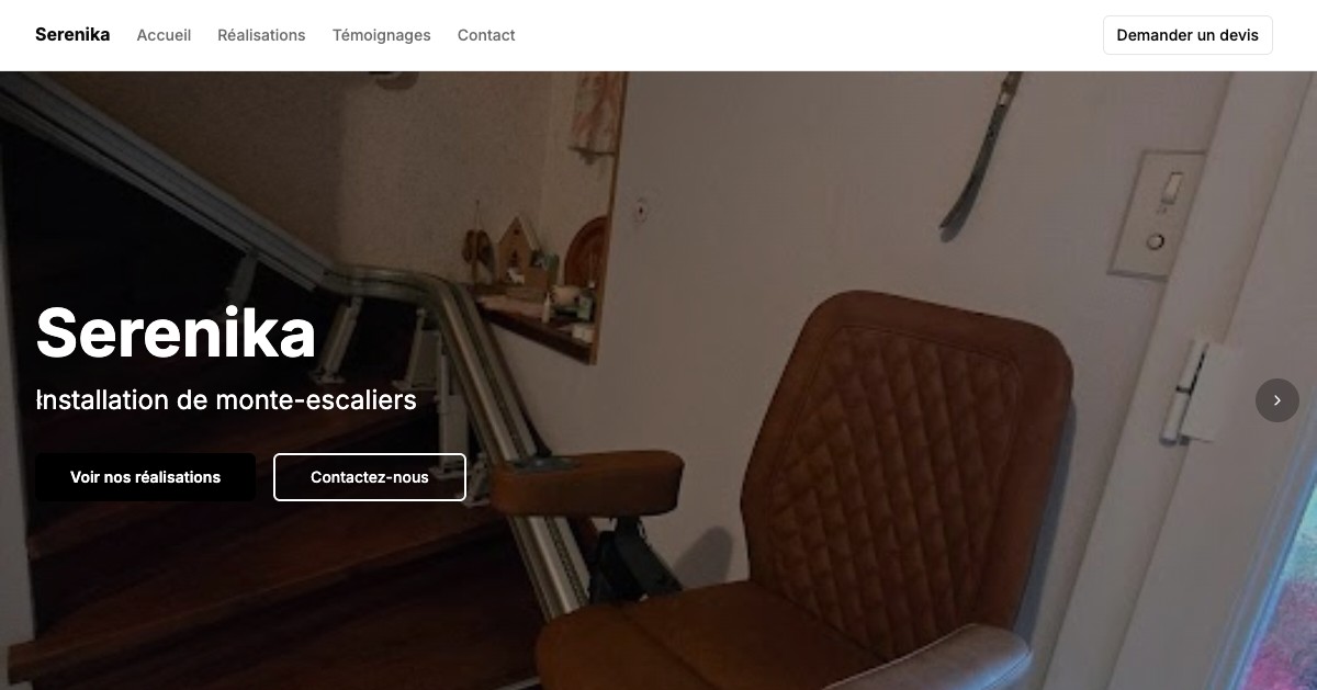 Aperçu du site serenika